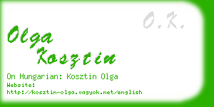olga kosztin business card